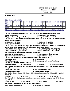 Bộ đề kiểm tra học kỳ II môn Hóa học Lớp 9 - Mã đề 001 - Năm học 2018-2019